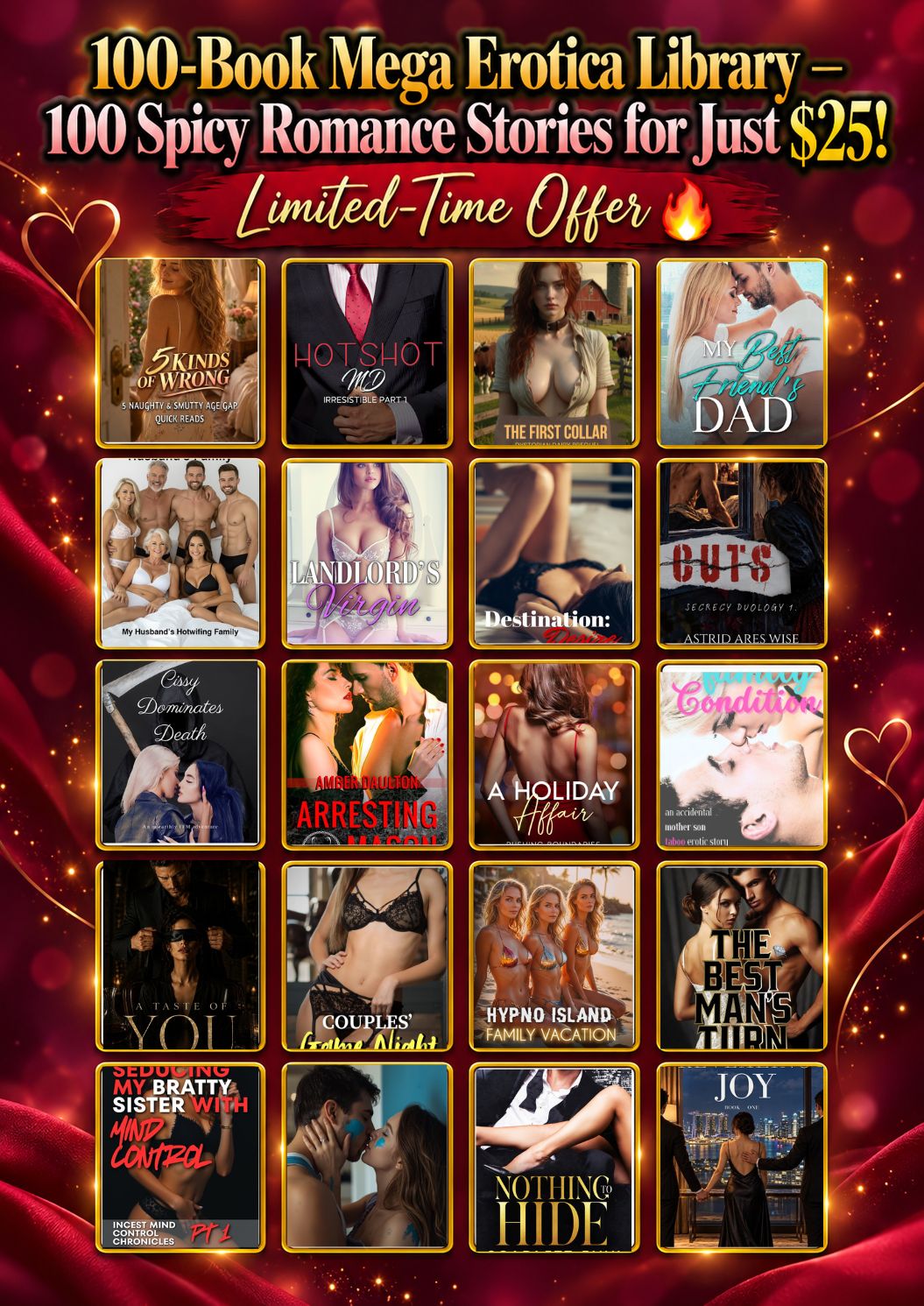 🔥 100-Books Mega Erotica Library — 100 Spicy Romance Stories for Just $25! Limited-Time Offer 🔥